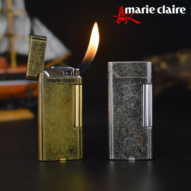 Original loaded import MarieClaire Garman retro ultra-thin copper tobacco bucket special gas lighter