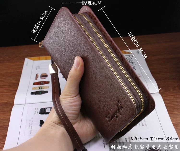 Mới chính hãng thời trang túi xách dây kéo ví ví nam dài phần thanh niên điện thoại di động túi xách tay bình thường ví sen 3