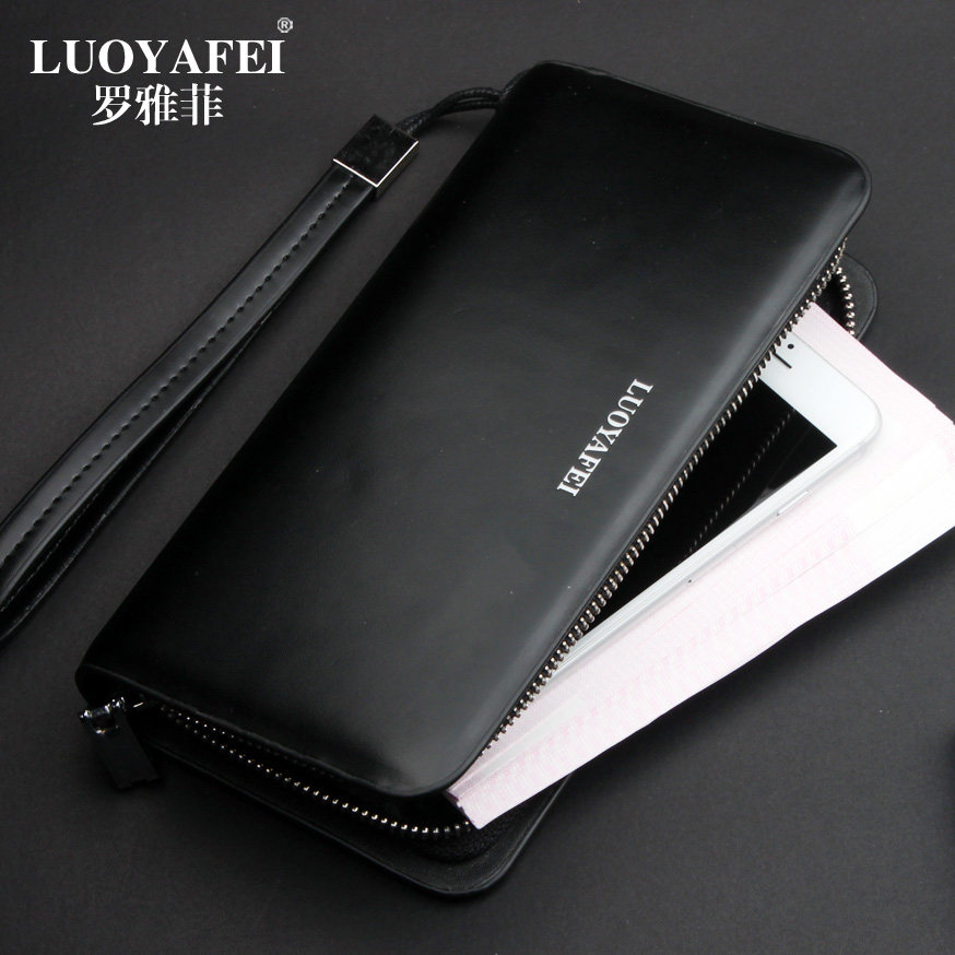 2020 New Men's Hand Wallet Long Edition PullIng Leather Bag Handbag Men's Bag Large Capacity Youth Business Wallet Tide