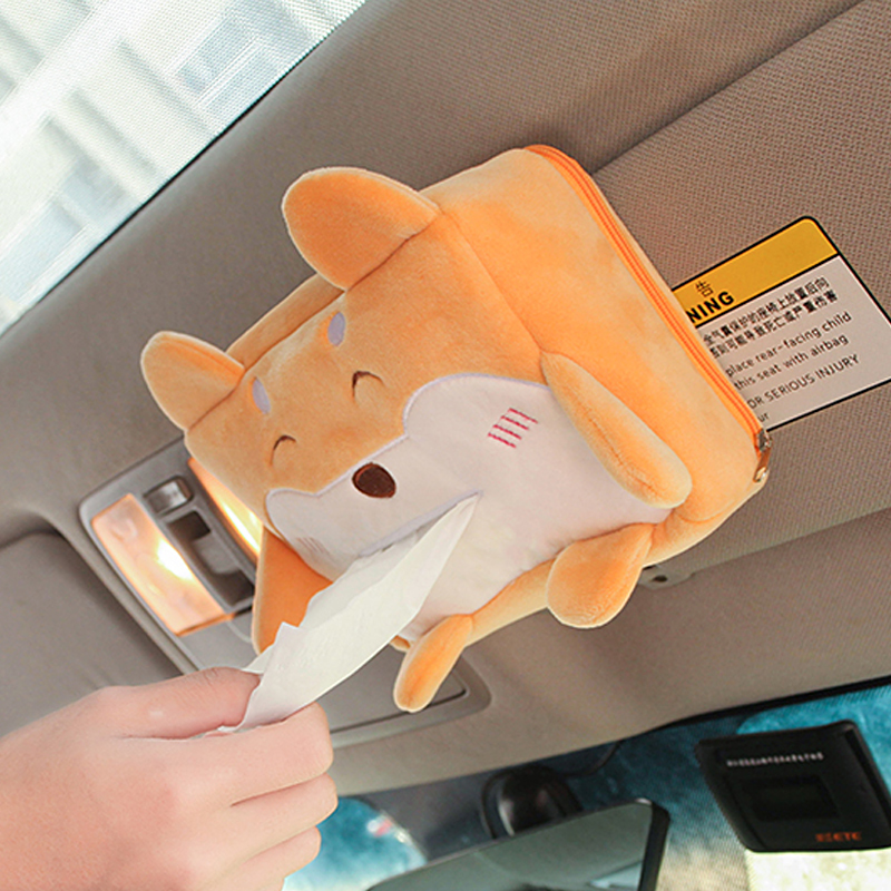 Creative on-board paper towel box Hanging car upper armrest box suction paper box cute in car Decorative Supplies Great-Taobao