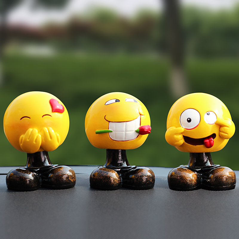 Car ornaments shaking head emotio bag car decoration interior accessories creative cute doll car supplies