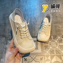 Metaphor Brands Women Shoes 2021 Spring New Fashion 100 Hitch Casual Bulk Square Head Little White Shoes Two Wear Purple Humbling