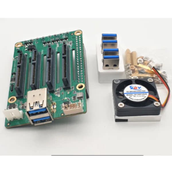 Raspberry Pi Rock Pi Development Board Adapted to Quad Sata Kit Network Storage Server Kit