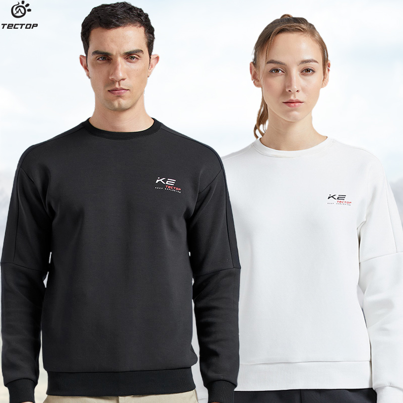 TECTOP Outdoor Spring and Autumn Couple Pullover Round Neck Sweater Men's and Women's Loose Long-sleeved Elastic Jacket - Taobao