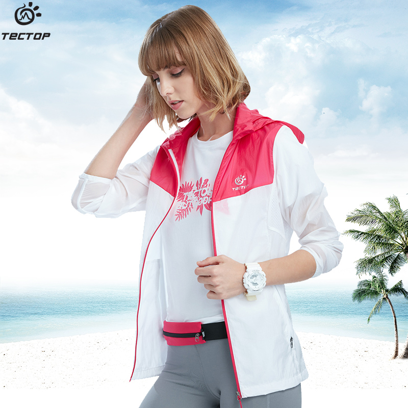 Exploring Tuo Outdoor Spring Summer Breathable Sunscreen Lady Skin Wind Clothing Light and thin Pink Beach Clothes Ultra Slim Coat Tide