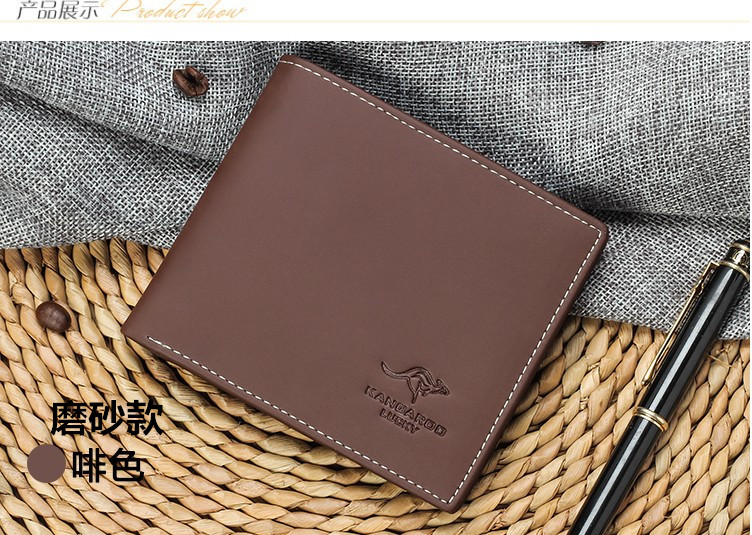 Ví nam phần ngắn phần mỏng Nhật Bản và Hàn Quốc đa thẻ thanh niên túi thủy triều thời trang nam ví người đàn ông qua phần mềm da clip ví mini nữ