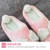 Mùa đông ấm áp đôi nam nữ dễ thương phim hoạt hình túi lông với đáy dày trong nhà trượt dép bông mặt trăng