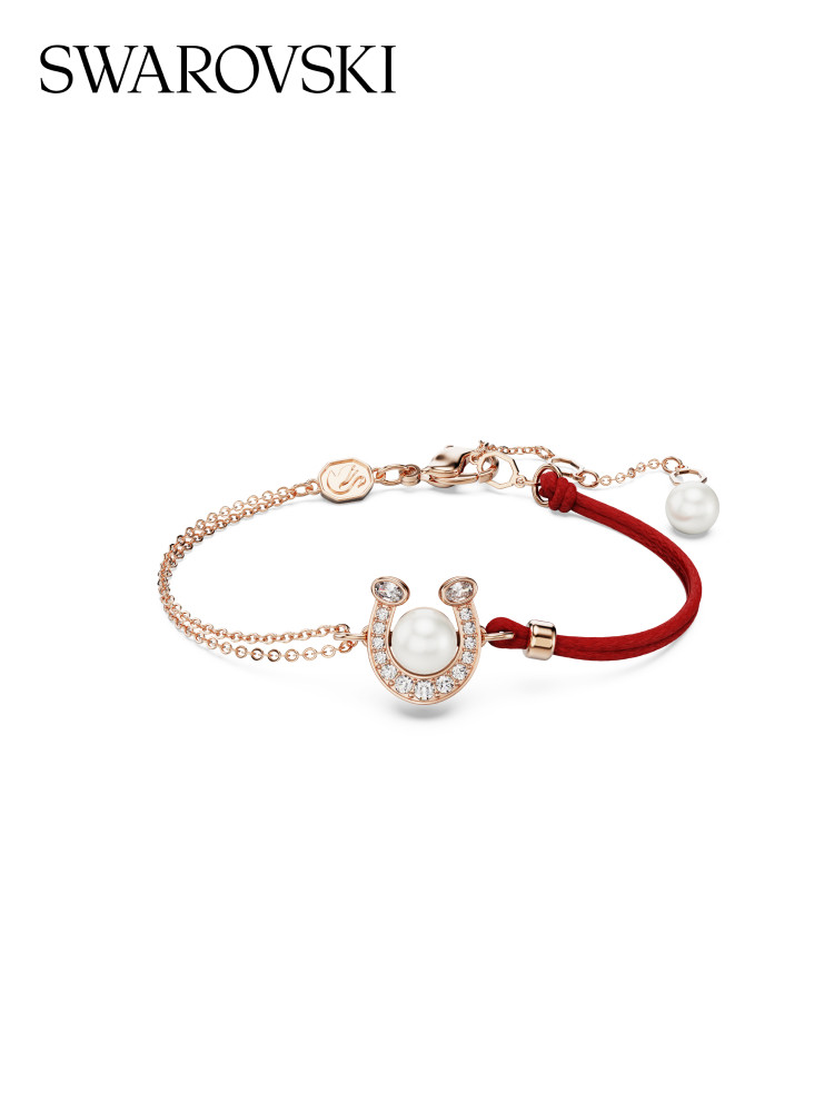 [New Product]Swarovski Symbolica Horse Shoe Necklace and Bracelet in Red for Good Luck, Gift for the Year of Birth