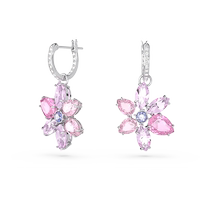 (Chinese Valentines Day gift) Swarovski Gema earrings with flower shape for women light luxury and high-end temperament jewelry accessories