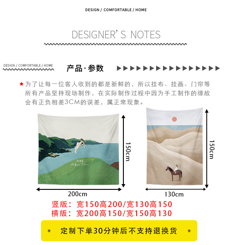 Гобелен 背景布ins挂布浮世绘墙布床头装饰挂毯网红背景墙日式神奈川冲浪 East Park