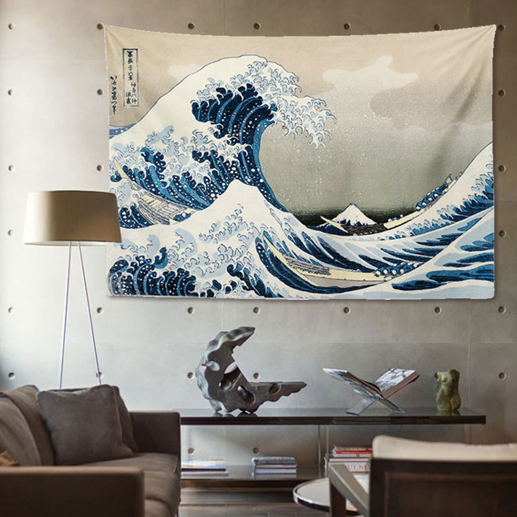 Гобелен 背景布ins挂布浮世绘墙布床头装饰挂毯网红背景墙日式神奈川冲浪 East Park
