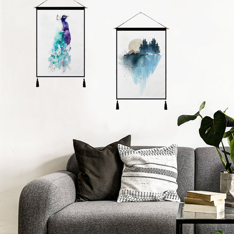 Vẽ ins tấm thảm Bắc Âu hộp mét vải bông cây vải vải nền bối cảnh treo che chắn bức tranh vải - Tapestry thảm vải treo tường