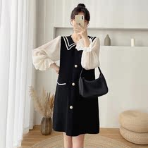 Pregnant woman Liondress 2022 Spring new fashion Long sleeves A word dress Less age Lean Tide Momo Ocean Dress Spring Dress