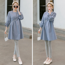 Autumn pregnant women dress tide mother fashion foreign style small man wearing skirt loose size Spring and Autumn pregnant women