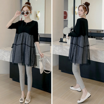 Pregnant womens autumn fashion suits trendy mother foreign baby shirt small pregnant clothes autumn loose top