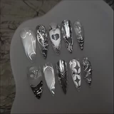 Длинные наклейки для ногтей для маникюра, новая коллекция, яркий броский стиль, легкий роскошный стиль