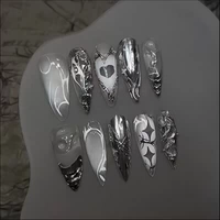 Длинные наклейки для ногтей для маникюра, новая коллекция, яркий броский стиль, легкий роскошный стиль