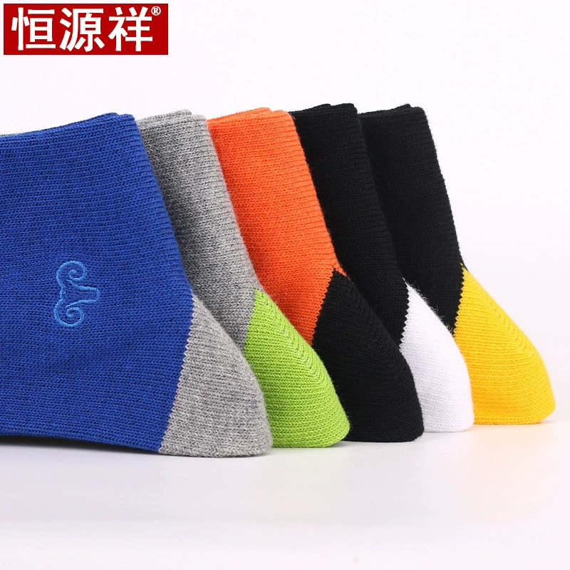 Vớ nam Hengyuan Xiang khử mùi 100% cotton trong vớ ống nam mùa thu và mùa đông mẫu cotton thấm hút mồ hôi thể thao