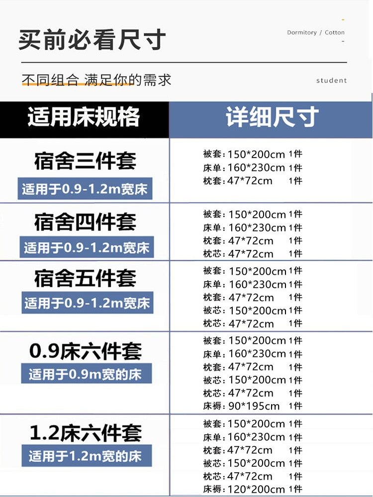 College Student Dormitory Bed Three-Piece Set, Bedding, Complete Set of Bedding, Four-Piece Set, Six-Piece Set