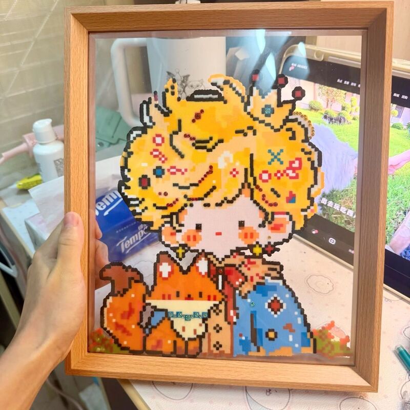 DIY Creative Display Frame for Handmade Bead Art, Empty Picture Frame for Mounting, Tabletop Bead Art Decoration, Gift Frame