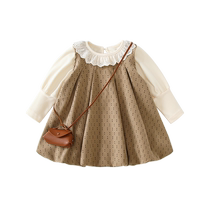 Fanhunting girls dress autumn 2024 new childrens princess dress little girl fashionable baby vest dress spring and autumn