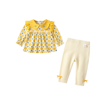 Fanhunting Girls Suit Autumn Clothes 2024 New Childrens Fashionable Baby Clothes Baby Two-piece Set Spring and Autumn Tide