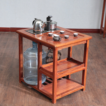 Induction cooker tea table and chairs combined solid wood balcony tea table small living room Chinese imitation ancient kung fu bubble tea table small family type