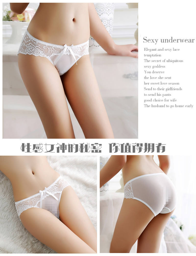 Phiên bản Nhật Bản và Hàn Quốc của đồ lót nữ trong suốt gợi cảm ren nữ siêu mỏng thoáng khí cotton waist quần short eo thấp quanlotnamsexy