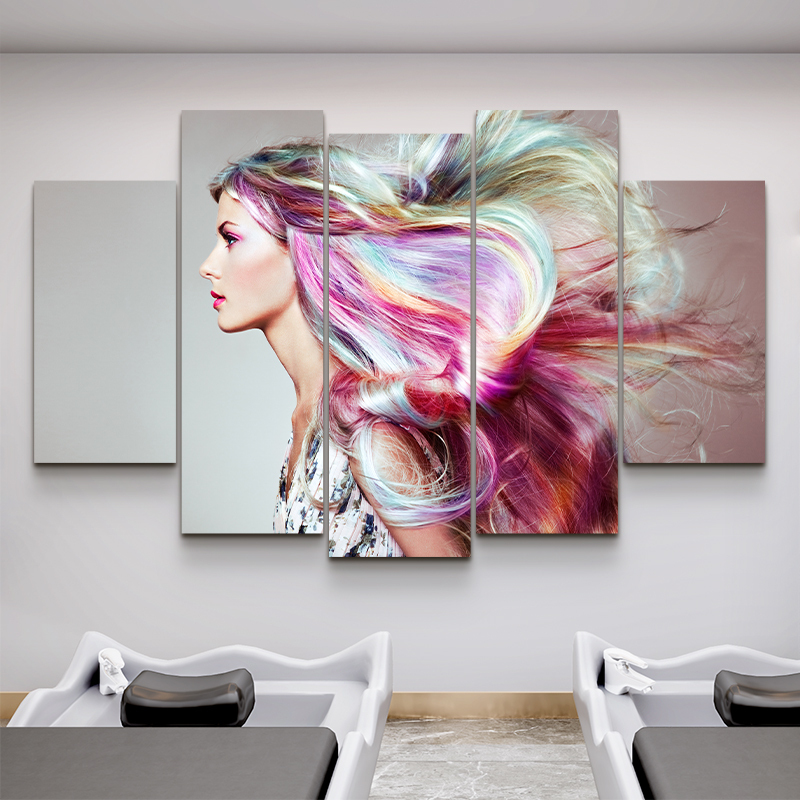 Hair Salon Decoration Painting Salon Hairstyle Poster Picture Background Wall Hanging Painting Perm Dye Haircut Barber Shop Mural
