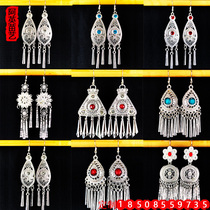 Aying Miao Yi ethnic style pendant earrings female retro handmade temperament tassel long Yunnan performance accessories