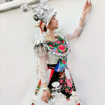 Aying Miao Yi new ethnic clothing Miao wedding stage performance clothing ethnic minority style top embroidery