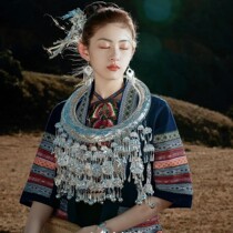 Aying Miao Art New National Costume Female Miao Stage Performance Costume Ethnic Style Top Embroidery
