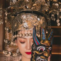2021 New Xiangxi Minority Miao Headwear Silver Hat National Stage Performance with Headwear