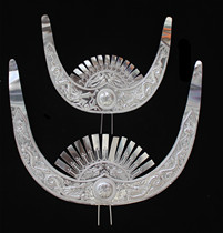 Aying Miao Yi ethnic minority authentic Miao silver jewelry small medium-sized bull horn silver hat