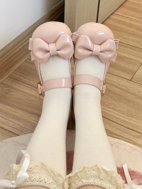 Xiaoyuanzi honey bear original cute lo ເກີບຮອບ toe low heel versatile shoes