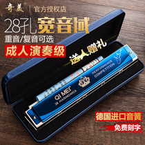 German imported sound Reed 28-hole accent C- tune harmonica adult professional performance level 24-hole polyphonic beginner Introductory