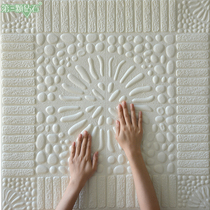 3d three-dimensional wall stickers Sandstone self-adhesive wallpaper Brick pattern warm bedroom living room ceiling decoration stickers Modern stickers European