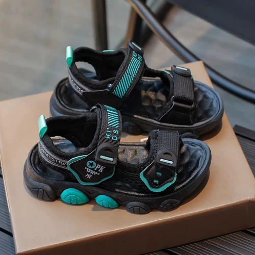 Летние сандалии для мальчиков, детская нескользящая пляжная обувь, подходит для подростков, мягкая подошва