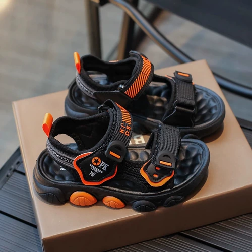 Летние сандалии для мальчиков, детская нескользящая пляжная обувь, подходит для подростков, мягкая подошва