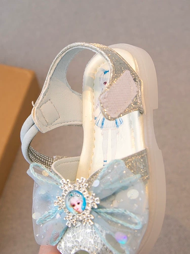 Сандалии для принцессы, детские туфли с бантиком, мягкая подошва