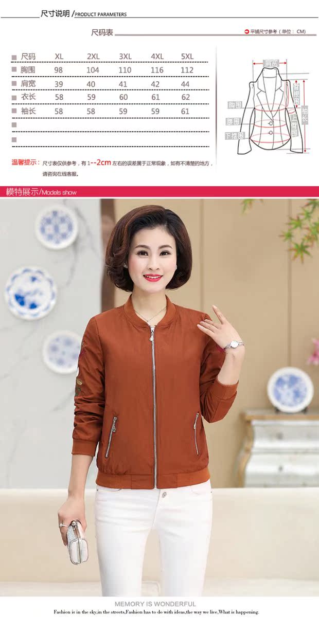Áo khoác mùa thu cho mẹ 40 tuổi 50 đoạn ngắn mùa xuân và mùa thu mới áo khoác mỏng tuổi trung niên áo gió nữ trung niên mẫu thời trang áo sơ mi nữ tuổi 50