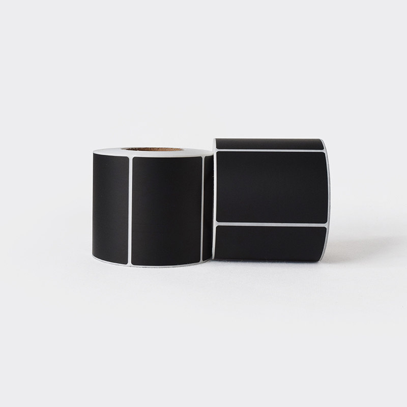 Black PET synthetic paper sticker 30 25 20 40 50 60 70 55 Tear can not break waterproof label custom