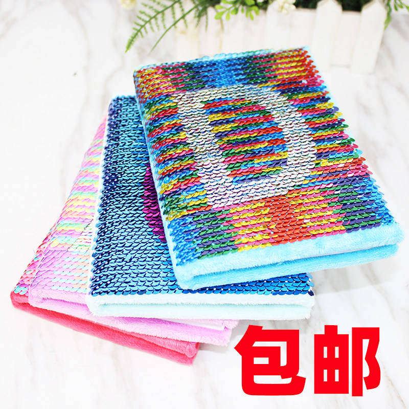 Cartoon Bright Sheet Plush Notebook Stationery Creative Benson Fish Scale Notepad Fun Beautiful Day Remember This Hand Transcript