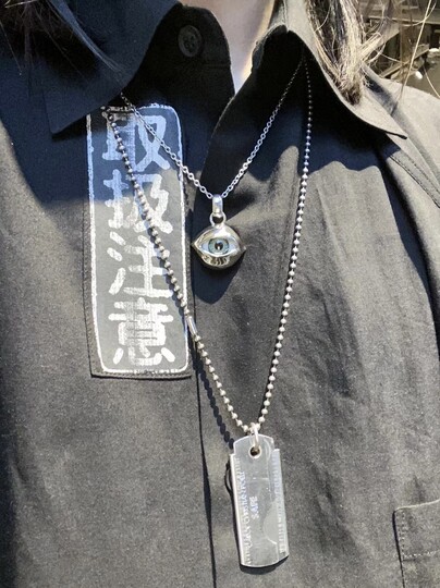 Kiosk Eye Sterling Silver Necklace for Men and Women, Trendy Light Luxury High-End Designer Jewelry, Hip-Hop Style