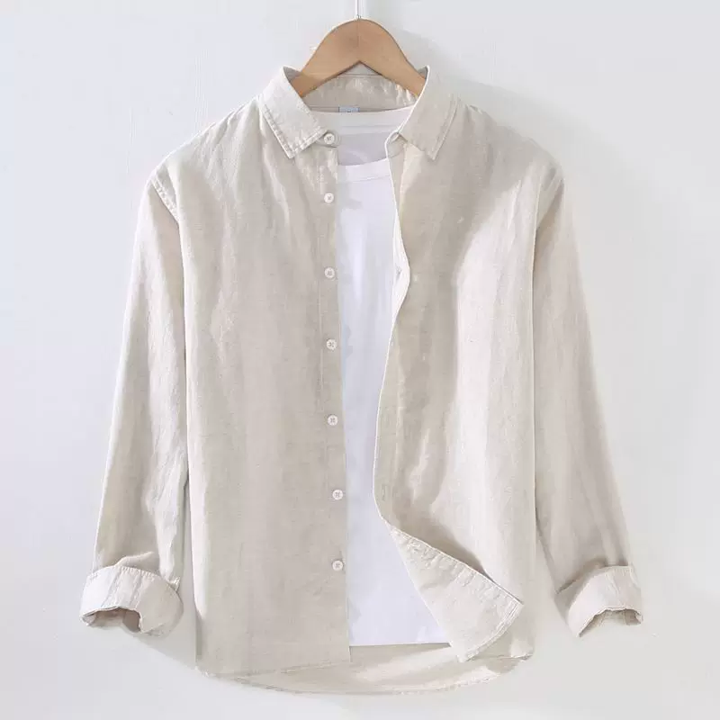 Японская рубашка, летняя одежда для Freizeit на отдых, oversize, хлопок и лён