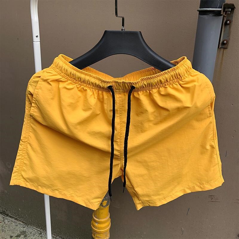 Men's Quarter-Length Pants, Summer Beach Pants, Korean Style Three-Quarter Pants, Quick-Drying Shorts, Candy-Colored Loose Thin Sports Shorts, Trendy