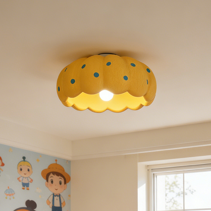 Simple Modern Ceiling Lamp, Creative Polka Dot Cream Color Cartoon Cute Children's Room Warm Eye-Protecting Pumpkin Lamp Simple Modern Ceiling Lamp, Creative Polka Dot Cream Color Cartoon Cute Children's Room Warm Eye-Protecting Pumpkin Lamp