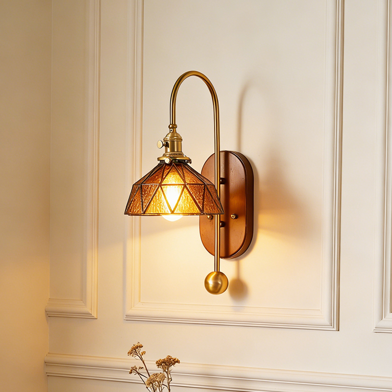 American-Style Retro Wall Lamp, Wireless and Rechargeable, Suitable for Living Room, Hallway, Corridor, Vintage-Style Bedroom, Bedside, and Background Wall Lighting