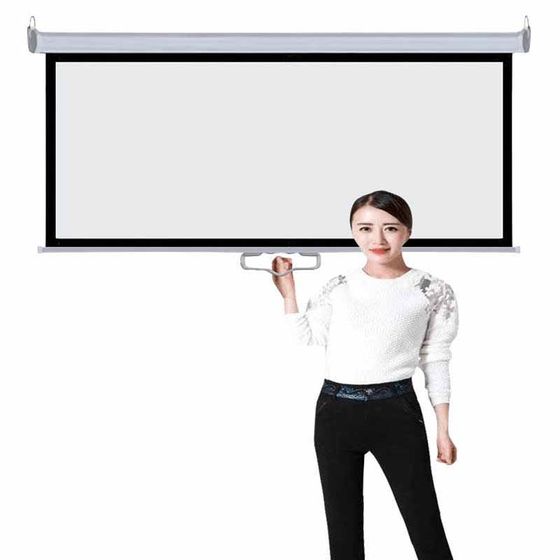 Hand-pull self-locking screen projection home high-definition projection screen hand-pull projector cloth curtain manual projection cloth