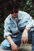 He Jianghai the same 80 Hong Kong style classic retro bat sleeve denim jacket loose washed old denim jacket men